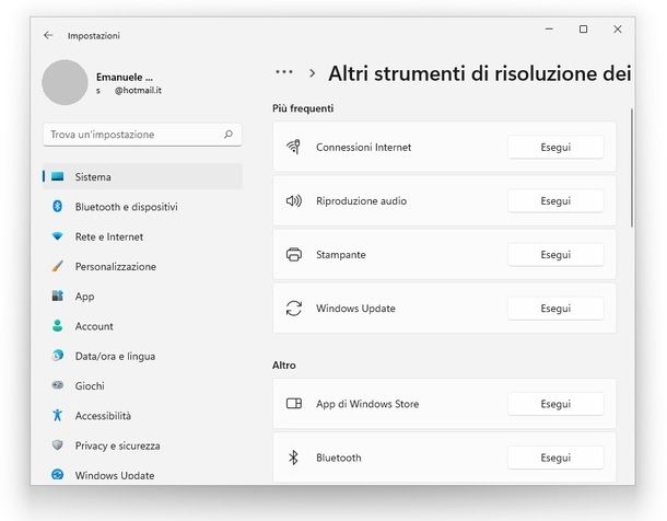 Strumento di risoluzione dei problemi Windows