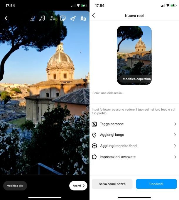 Come condividere post su Instagram nei Reel