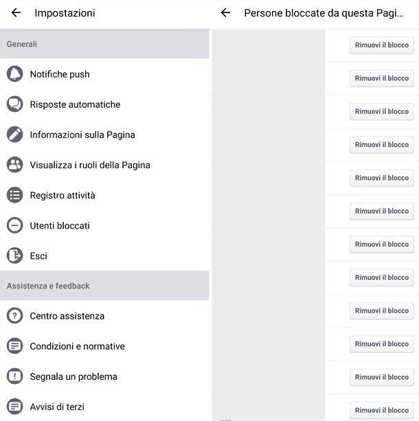 Come sbloccare una persona da una pagina Facebook