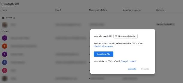 Caricamento dei contatti di iPhone su Gmail