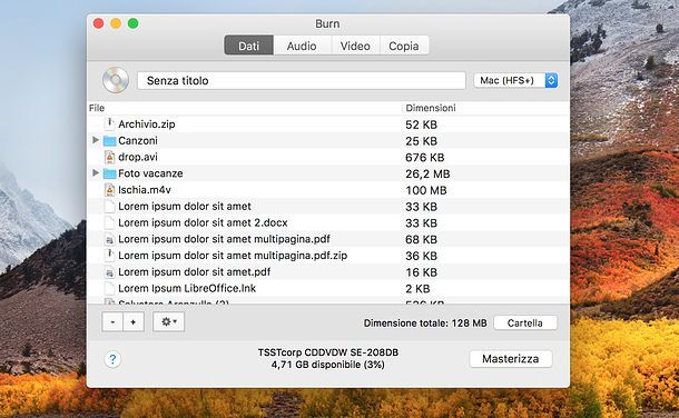 Come masterizzare un CD dati