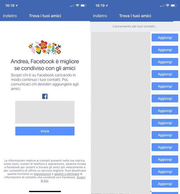 Come sincronizzare contatti iPhone con Facebook
