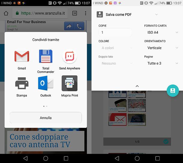 Come stampare in bianco e nero da Android