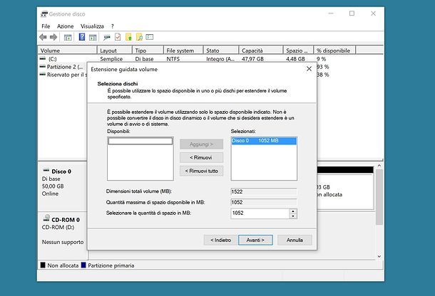 Come estendere una partizione su Windows