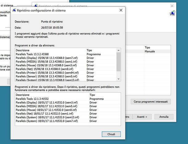 Punti di ripristino Windows