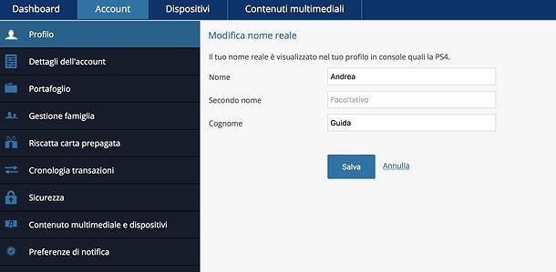Come modificare un account PSN da PC