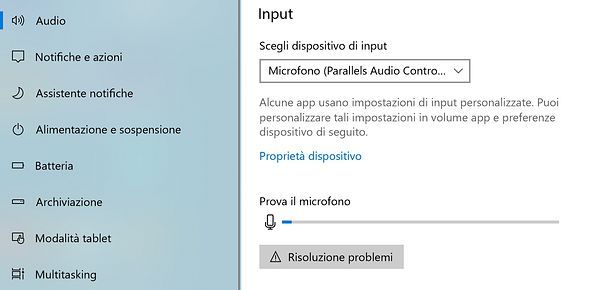 Impostazioni audio Windows 10