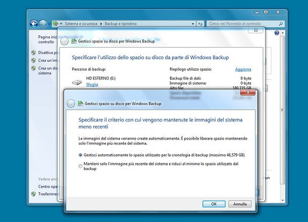 Come effettuare backup Windows 7