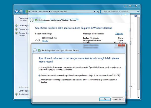 Come effettuare backup Windows 7