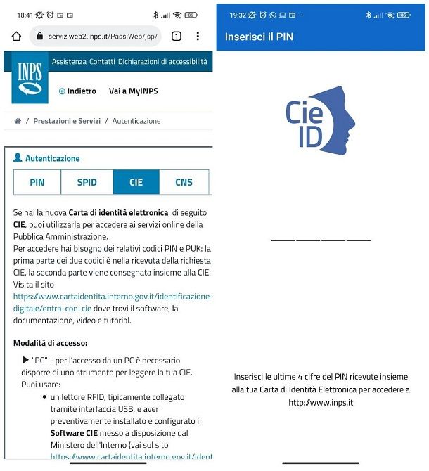 Come accedere al sito INPS con Carta Identità Elettronica