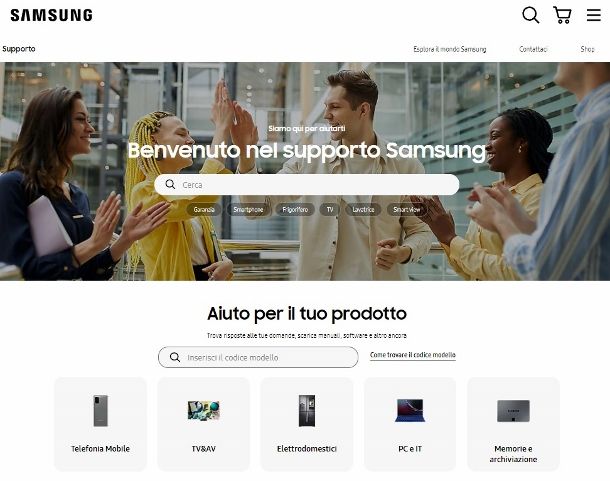 Supporto Samsung