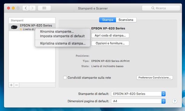 Come configurare una stampante