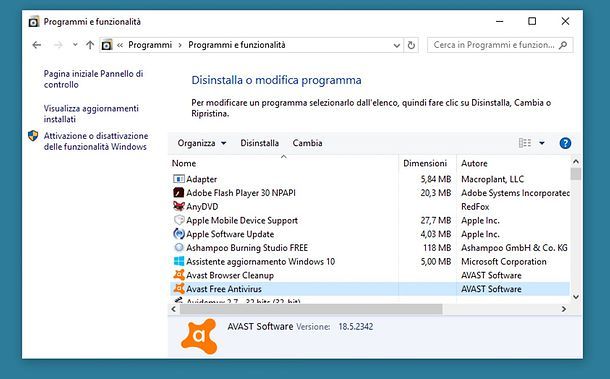 Come disinstallare Avast