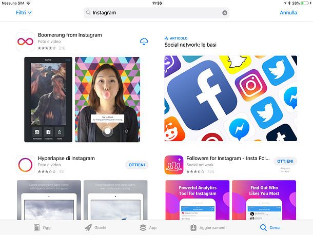 Come scaricare Instagram su iPad