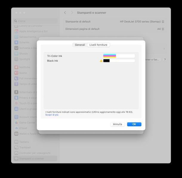 Livello cartucce macOS
