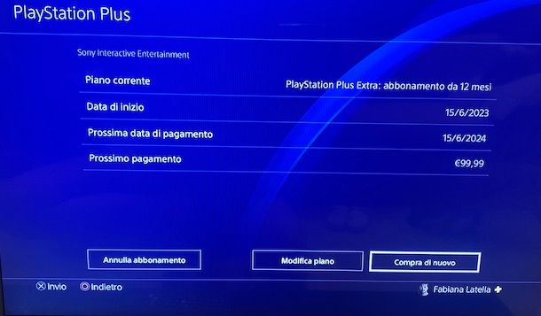 Gestione abbonamenti PSN