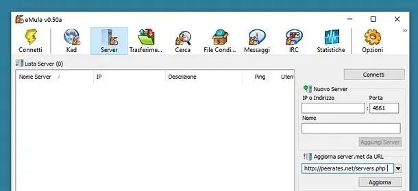 Aggiungere server