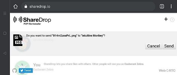 Inviare file Android ShareDrop