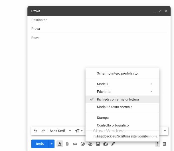Conferma lettura Gmail