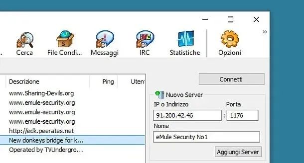 Aggiungere un server solo