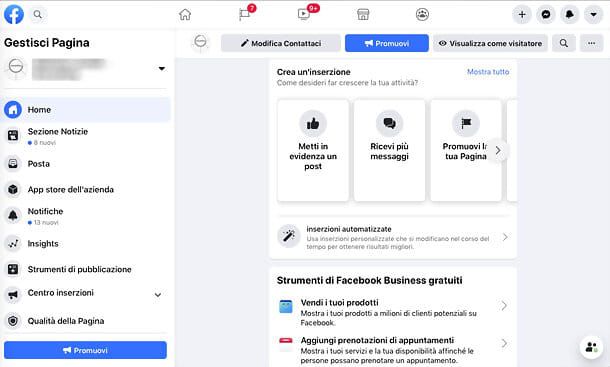 Come creare una pagina Facebook aziendale da computer