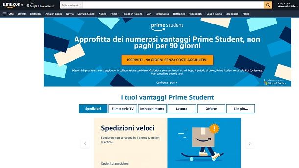 Come risparmiare su Amazon Prime