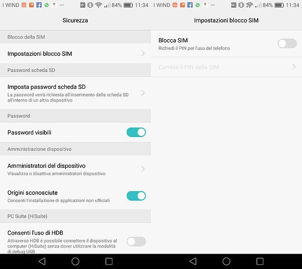 Come disattivare richiesta SIM Wind su Android