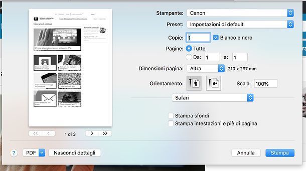 Come stampare in bianco e nero su Mac