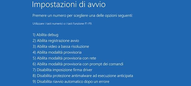 Modalità provvisoria Windows 10