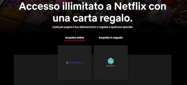 Ricaricare Netflix online
