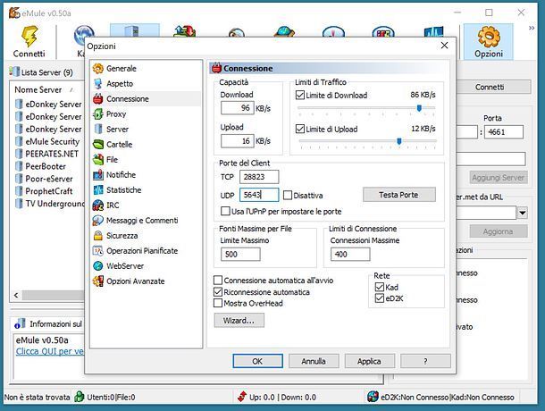 Connessione eMule