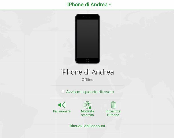 Come resettare iPhone da spento da remoto