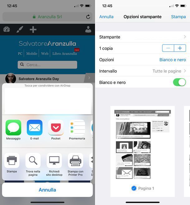 Come stampare in bianco e nero da iOS