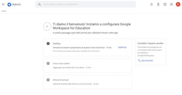 Creazione account Google per scuole