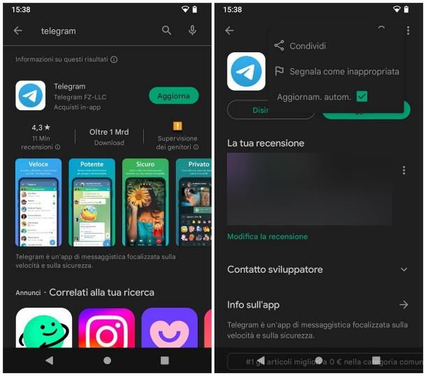 Come annullare un aggiornamento app su Android