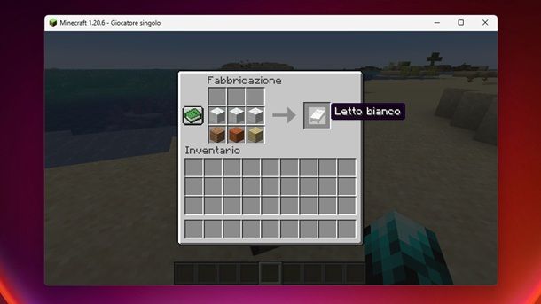 Minecraft Java letto bianco