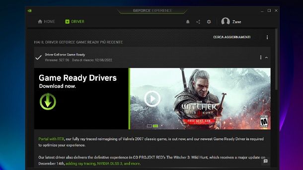 Aggiornare driver scheda video NVIDIA Windows 11