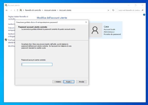 Come creare un disco di ripristino password Windows 10