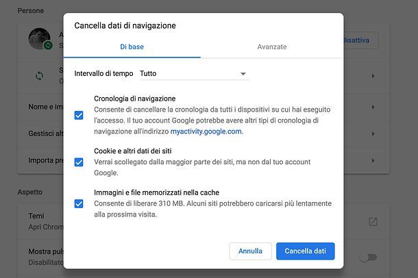 Come cancellare URL da Google Chrome