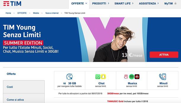 TIM Young Senza Limiti Easy