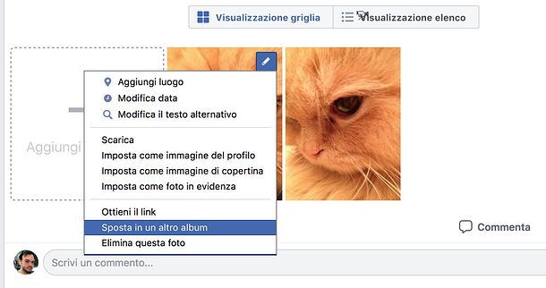 Come spostare foto da un album all’altro su Facebook