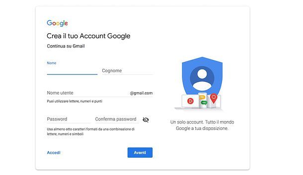 Come accedere account Google