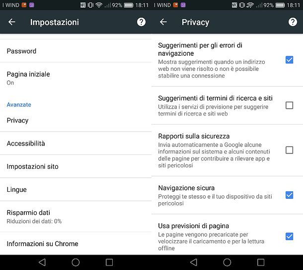 Come cancellare suggerimenti da Google Chrome per Android