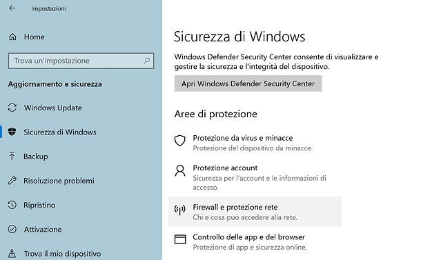 Come disattivare firewall Windows 10