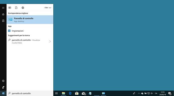 Pannello di controllo Windows 10
