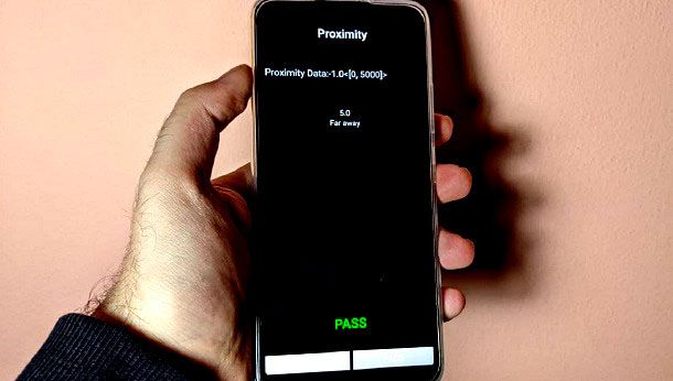 Test di sensore prossimità Android