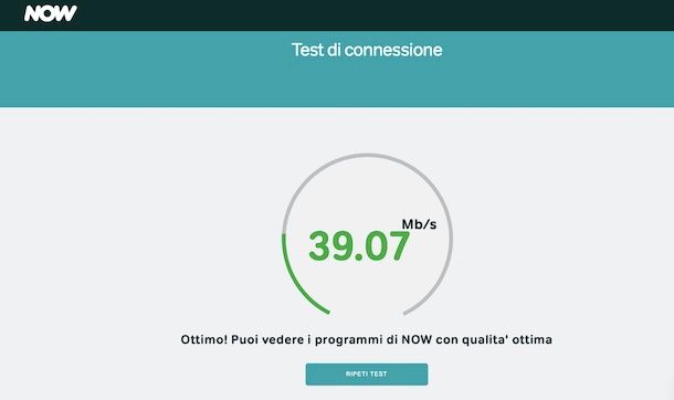 Test connessione NOW