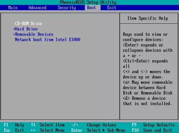 formattare the hard disk ntfs da bios