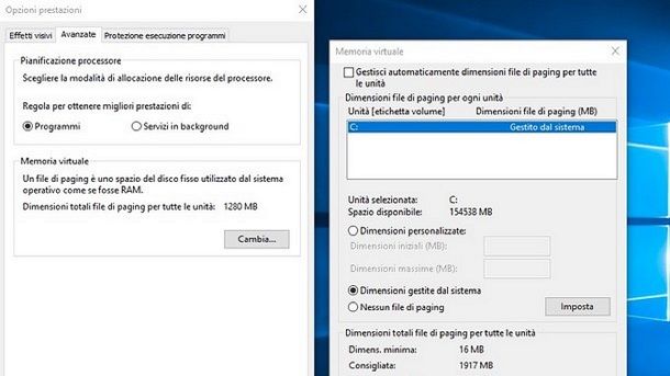 File di paging Windows 10