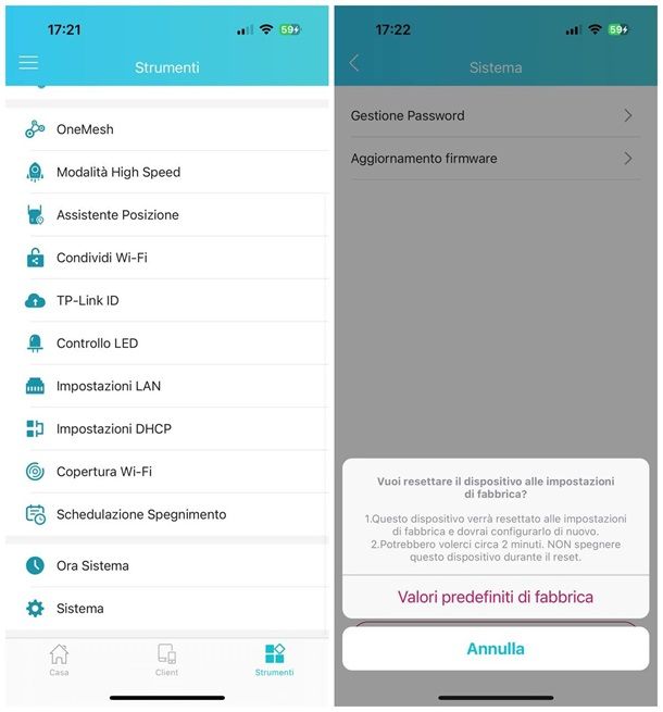 Come resettare TP Link da smartphone e tablet